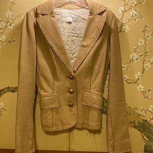 Cache Lamb Leather Blazer (size 4)